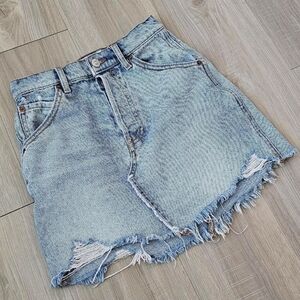 Womens Free People Denim MiniSkirt